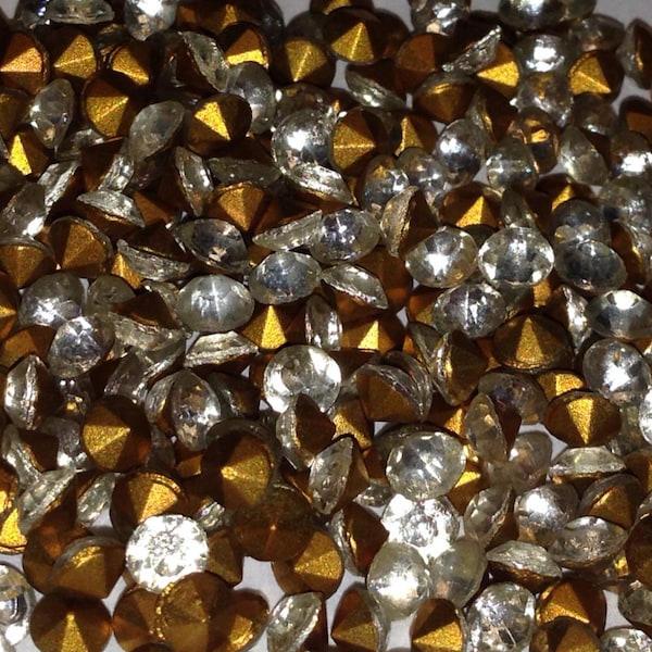 100 Vintage New Old Stock Fire Polished Chatons Crystal Rhinestones 16 SS or 4 mm