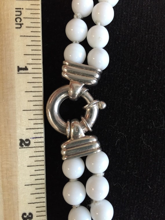 Vintage Sterling Silver Czech Glass Bead Necklace… - image 3