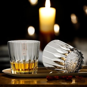 Kiroko Style Tumbler Asterism Cut Crystal Whiskey Glass | Limited Drop With Wooden Gift Box