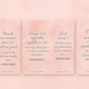 Postpartum-bevestigingskaarten voor moeders | Digitale download | Zachte aanmoediging voor jonge moeders | Onvolmaakt gemaakt door