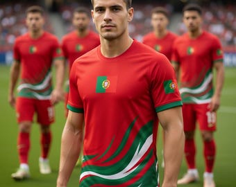 Portugal Flag Soccer Jersey, Personalized Portugal Football Shirt, Custom Name Number Portugal Jersey, Seleção Heritage Gear