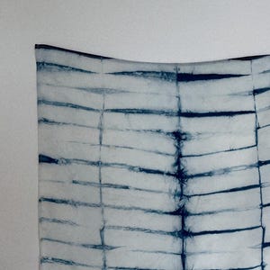 Hand-Dyed Indigo Silk Scarf | Shibori Pattern | 50x50 cm