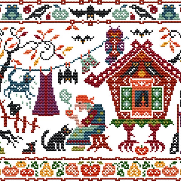 Needlecraft Counted and Stamped Joy Sunday Cross Stitch Kits Aida 14/16/11/9CT Halloween 2 Holiday Pattern Embroidery Kit handmade Craft
