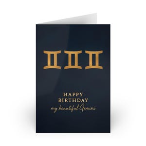 Grußkarten, Elegante Gemini Geburtstagskarten, Astrologie Karten, Einzigartige Geburtstag Wünsche, Sternzeichen Karten, Astrologische Karten