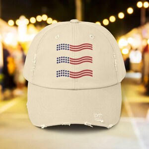 Distressed Cap, Patriotic Fourth of July Flag Red White and Blue Hat, American Flag Baseball Cap, Vintage USA Flag Dad Hat, Independence Day