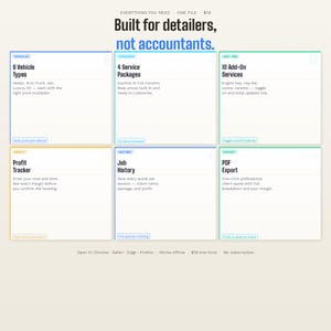 Mobile Car Wash Pricing Calculator | Detailer Quote Tool (Instant Download) image 3