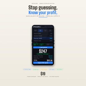 Mobile Car Wash Pricing Calculator | Detailer Quote Tool (Instant Download) image 1