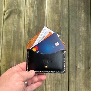 Portefeuille en cuir personnalisé - Porte-cartes minimaliste fait main - Cadeau personnalisé pour homme - Garçon d'honneur, anniversaire, cadeau de fête des pères
