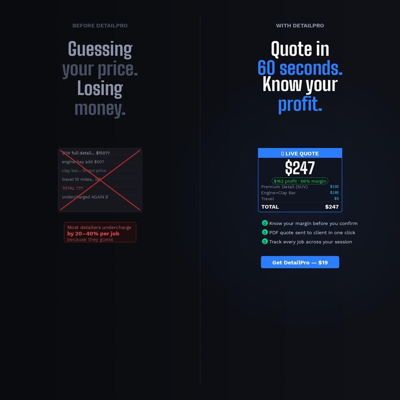 Mobile Car Wash Pricing Calculator | Detailer Quote Tool (Instant Download) image 4