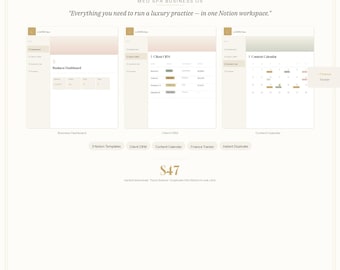 Med Spa Notion Template | Business OS | Client CRM + Content Calendar + Finance Tracker | Instant Download