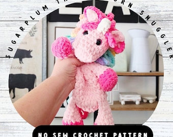 No Sew Crochet Pattern Unicorn Snuggler Lovey Pattern Baby Shower Gift Amigurumi Pattern Crochet Plush Fantasy Lovey Magical Rainbow Unicorn