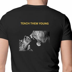 Trendy lion graphic t-shirt | bold animal print unisex tee | streetwear cotton shirt