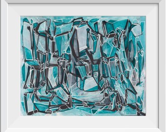 MARINE FACETS - Medium ORIGINAL Abstract Painting