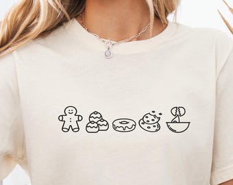 Baking Icon Shirt, Chef Gift, Donuts, Cookies, Cupcakes