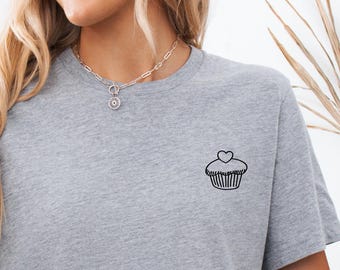 Cute Small Cupcake Tee, Baking Shirt, Fun Baking Gift for Chef, Baker, Cake Lover, Donuts, Cookies, Cupcakes, Stylish Kitchen Apparel