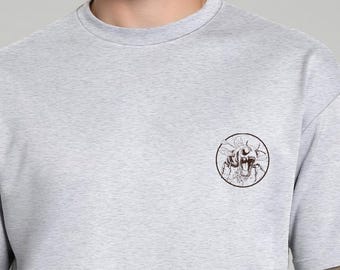 Maglietta Zombie Killer Bee, T-shirt grafica in stile cartone animato retrò, unisex, design monocromatico, abbigliamento eccentrico per tutti i giorni, fantastica maglietta con grafica di un'ape