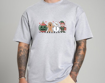 Schrulliges Karikatur-Weihnachtsfeiertags-Grafik-T-Shirt