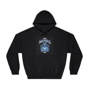 Aquarius Zodiac Hooded Sweatshirt, Astrology Gift, Unisex Hoodie, Birthday Apparel, Cozy Astrology Sweatshirt, Unique Star Sign Clothing