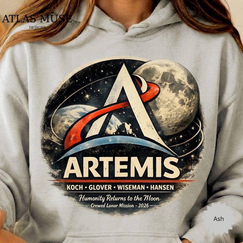 Artemis 2 Program 2026 Hoodie, Retro NASA Moon Mission Tee, Gildan Limited Edition image 1
