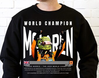 Lando Norris McLaren Sweatshirt, Retro F1 Graphic