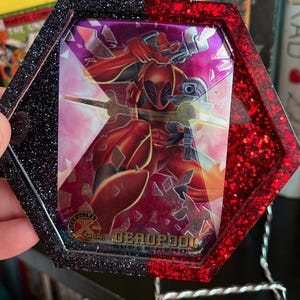 Handmade X-Men Trading Card Resin Coasters: Glitter Detail