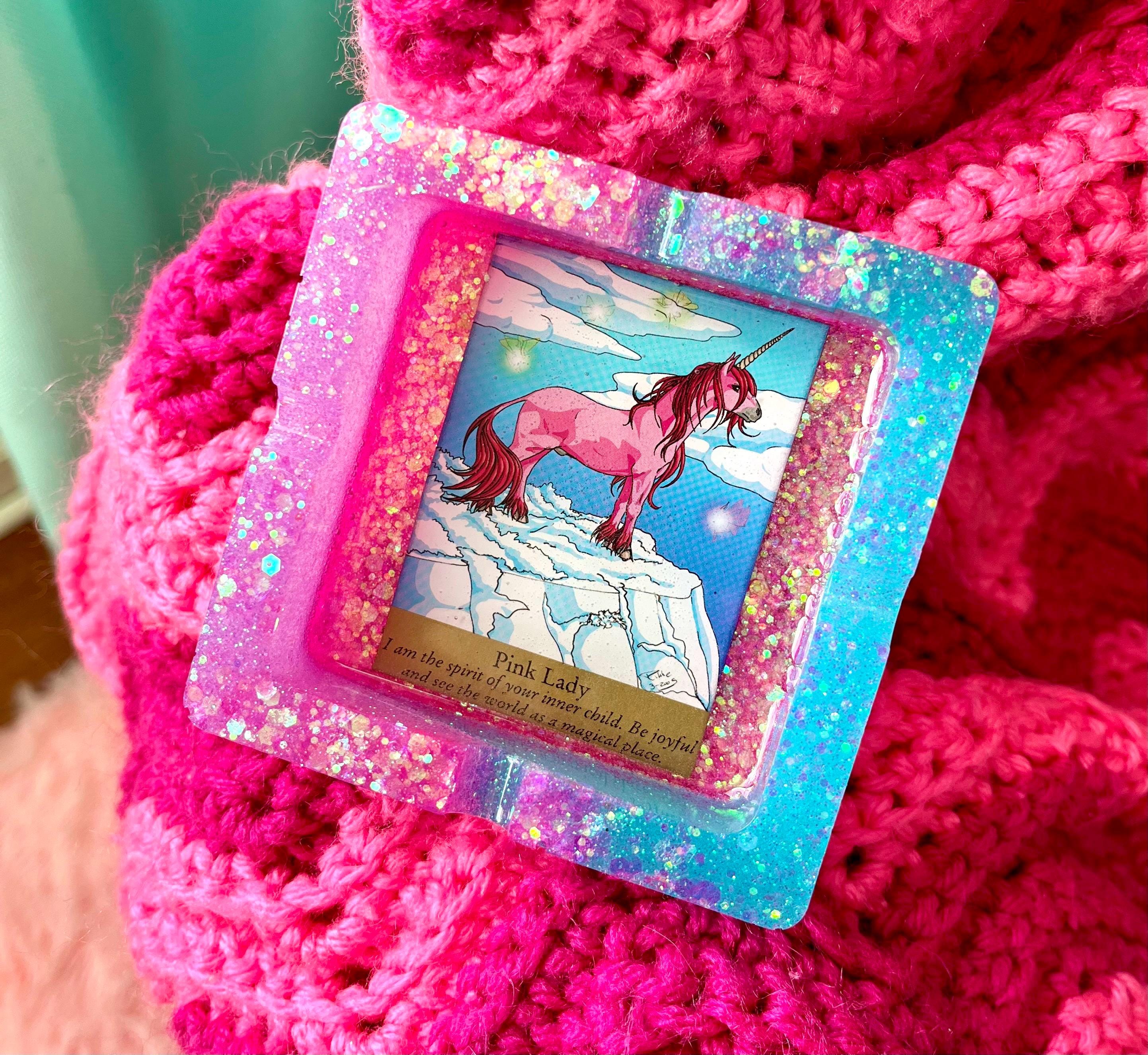 Pink Lady Unicorn Resin Tray: Glittercore Ashtray, Bella Sara