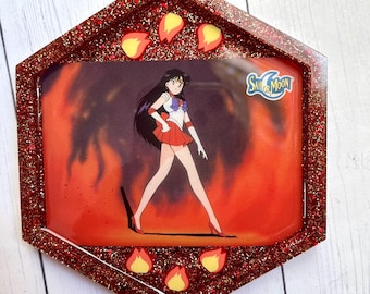 Magical Girl Resin Coaster: Glitter Anime Sailor Moon Trading Card