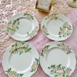 THE Royal Albert Set of 4 salad plates Flower of the Month - Hawthorn. Like new