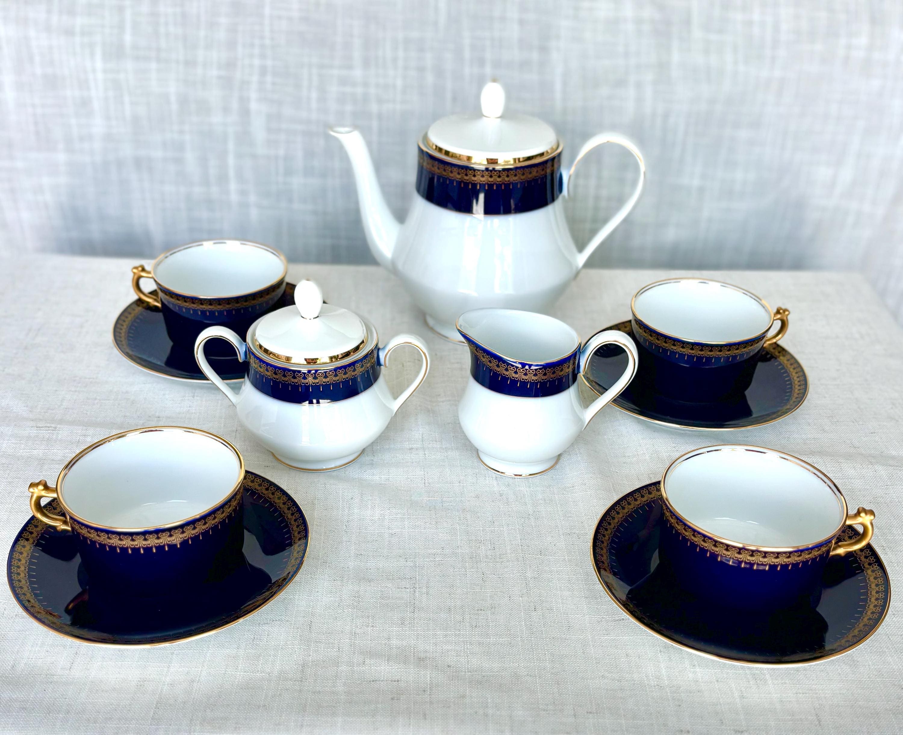 Cobalt blue gold tea - Etsy 日本