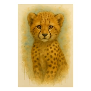 Watercolour Baby Cheetah Print - Safari Nursery Wall Art, Cheetah Illustration, Baby Room Decor, Animal Portrait, Housewarming Gift