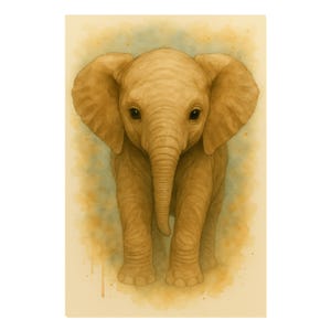 Aquarell Baby Elefant Druck - Safari Kinderzimmer Wand Kunst, Elefant Illustration, Baby Zimmer Dekor, Tier Porträt, Housewarming Geschenk