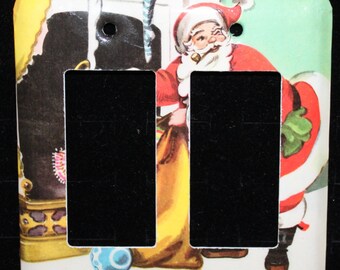 The Night Before Christmas Vintage Golden Book Decora Double Switch Plate Light Cover Wallplate