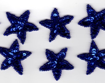 10 Sequin Beaded Applique Stars Costume Halloween Quinceañera Christmas Pageant Scrapbooking Dance Skating American Flag Craft Sewing