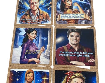 Firefly Serenity Cork Drink Coaster Set of 4 Mel Jane Kaylee Wash Zoe River