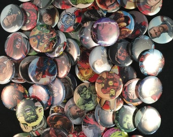 Marvel Buttons Pins Random Lot Comic Vintage Super Hero Comic Book Party Favors