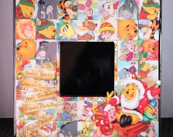 Disney Winnie the Pooh Bear Christmas Vintage Desk or Wall Mirror Eeyore Rabbit Tigger Piglet