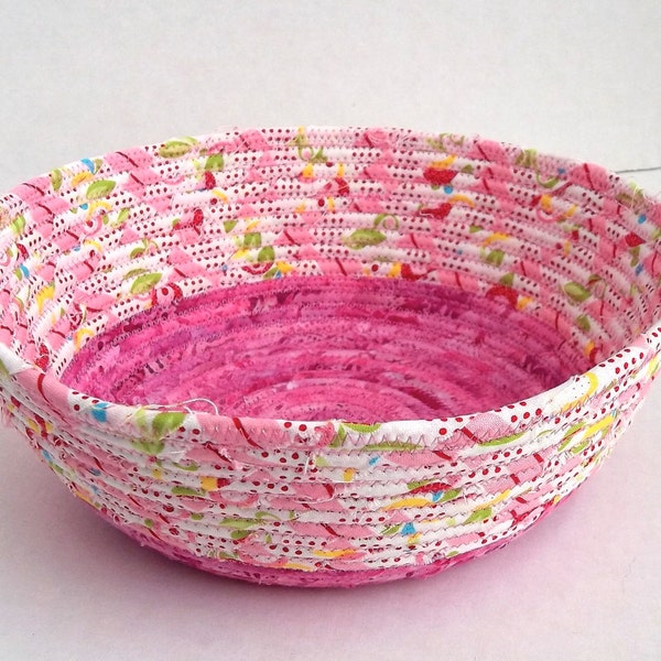 Pink Lemonade Basket, Lovely Handmade Napkin Basket, Fruit Bowl, Toy Basket, Sweet Pink Baby Shower Gift, Toy Storage Bin