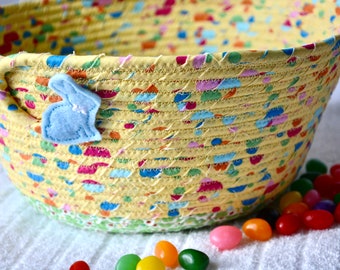 Boy Easter Basket, Handmade Easter Candy Bucket, Cute Easter Egg Hunt Tote Bag, Jelly Bean Bin, Free Name Tag, Gift Basket