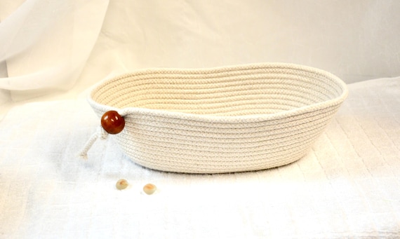 Banneton Proofing Basket, Oval Sourdough Bread Bowl, Brotform Dough Proving Bowl, Handmade Minimalist Rope Basket, Gift for baker him her