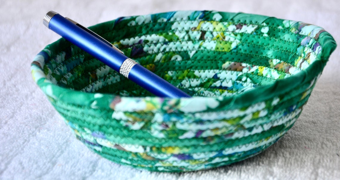 Emerald Green Key Basket 1 Handmade Batik Fabric Bowl St. Etsy