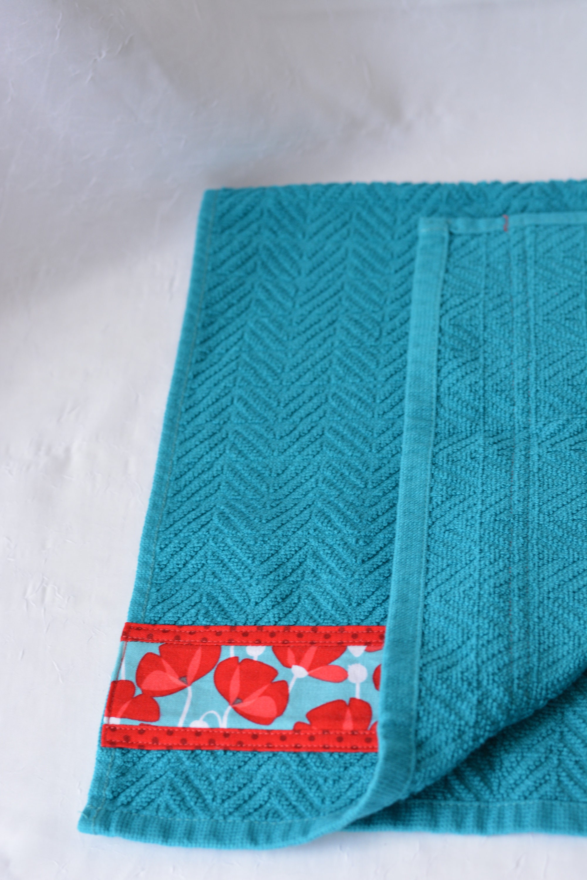 Aquamarine Home Decor, 2 Hand Decorated Kitchen Towels, Set of Two