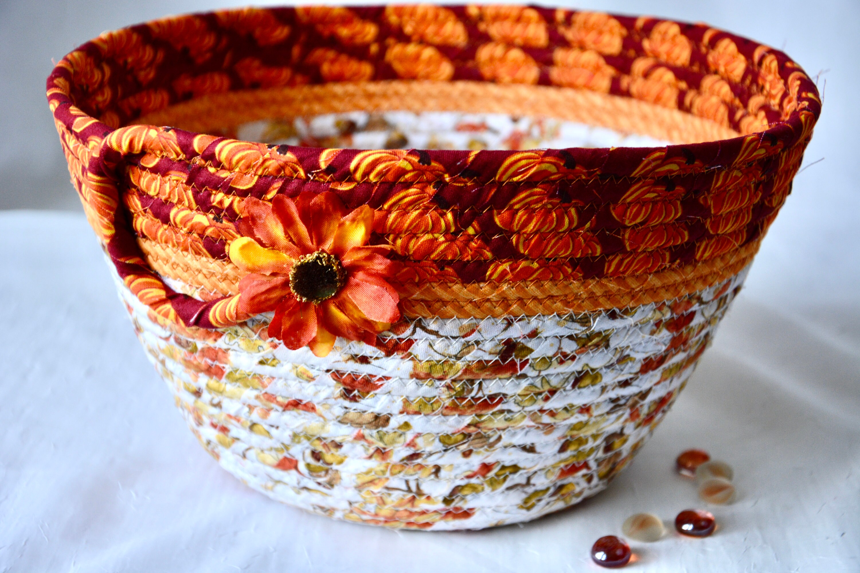 Thanksgiving Fruit Bowl, Fall Mail Basket, Country Home Decor Bowl, Festive Gift Basket