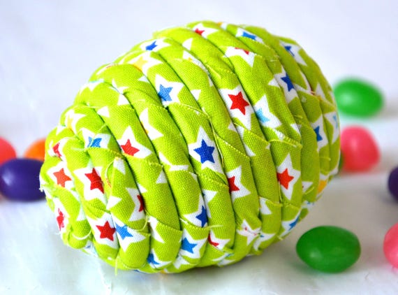 Green Maraca Easter Egg Toy, 1 Handmade Percussion Musical Easter Egg