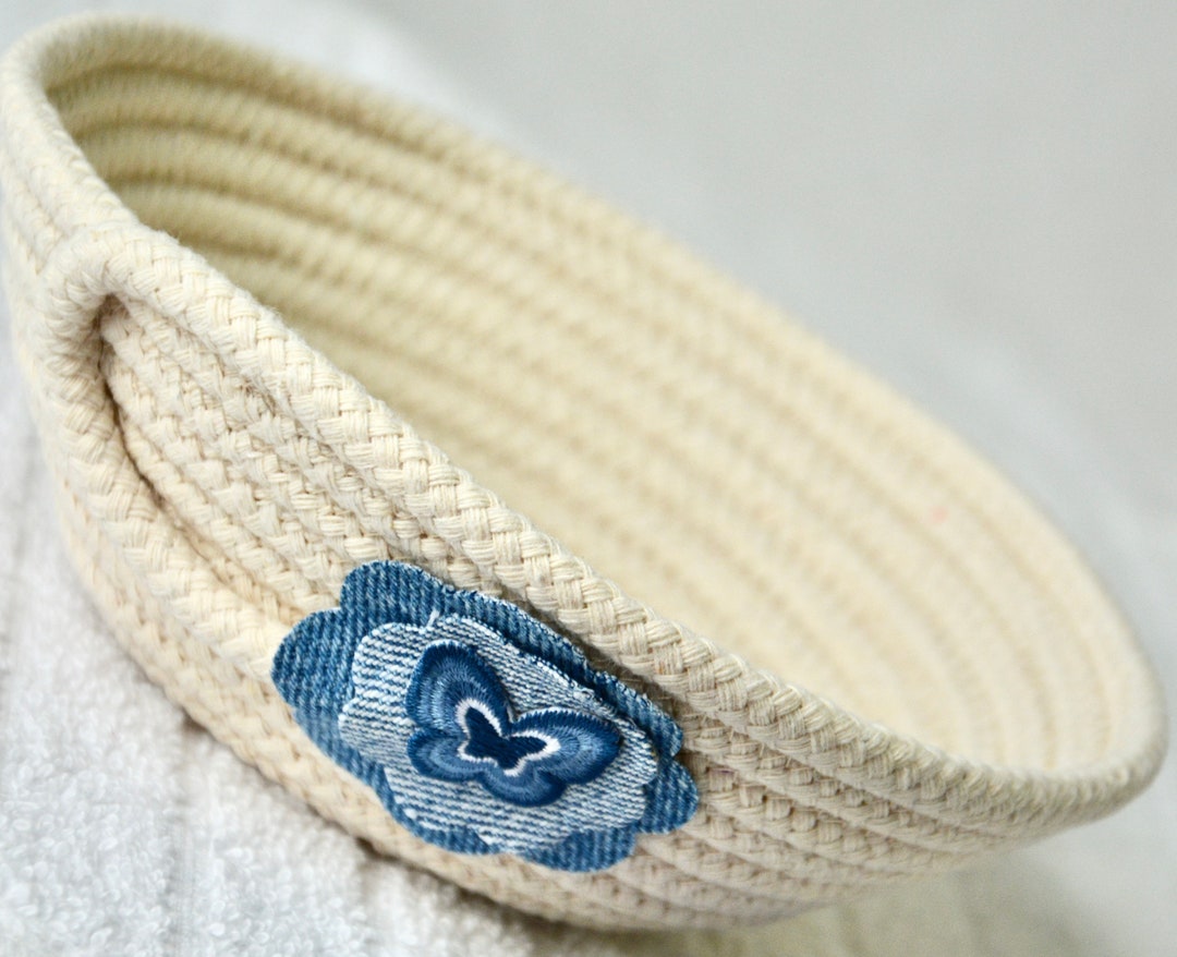 Summer Candy Dish, Minimalist Handmade Key Basket, Butterfly Rope ...