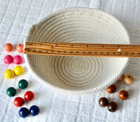 Fun DIY Gift Basket, Wood Bead Kit, Handmade Key Basket, Kid Child DIY Kit! Decorate it! Paint it! Color Your Own Small Rope Bowl