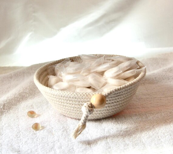 Cotton Rope Basket, Charming Clothesline Basket, Small Candy Bowl, Handmade Key Holder, Minimalist Basket, Ring Dish, Gift for him men