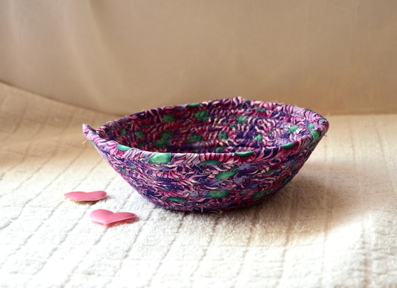 Handmade Mother's Day Gift, Shabby Chic Basket, Decorative Lavender Violet Candy Dish