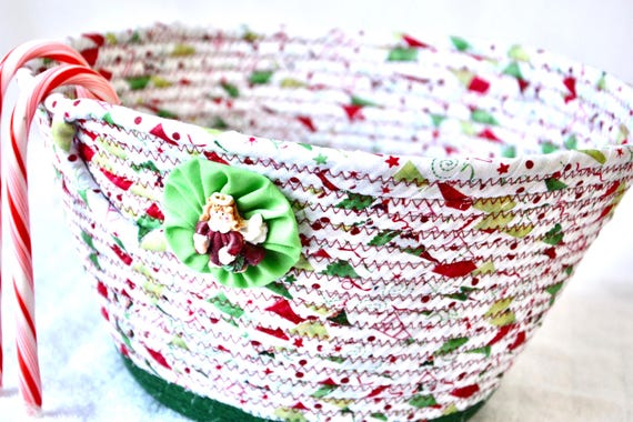 Christmas Angel Bowl, Unique Holiday Decoration, 1 Homemade Fruit Bowl, Bread Basket, Handmade Fabric Napkin Holder, Holiday Gift Basket