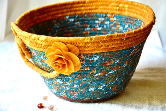 Thanksgiving Teal Bowl, Lovely Fall Entryway Basket, Handmade Bread Basket, Country Napkin Holder, Autumn Mail Bin, Unique Gift Basket