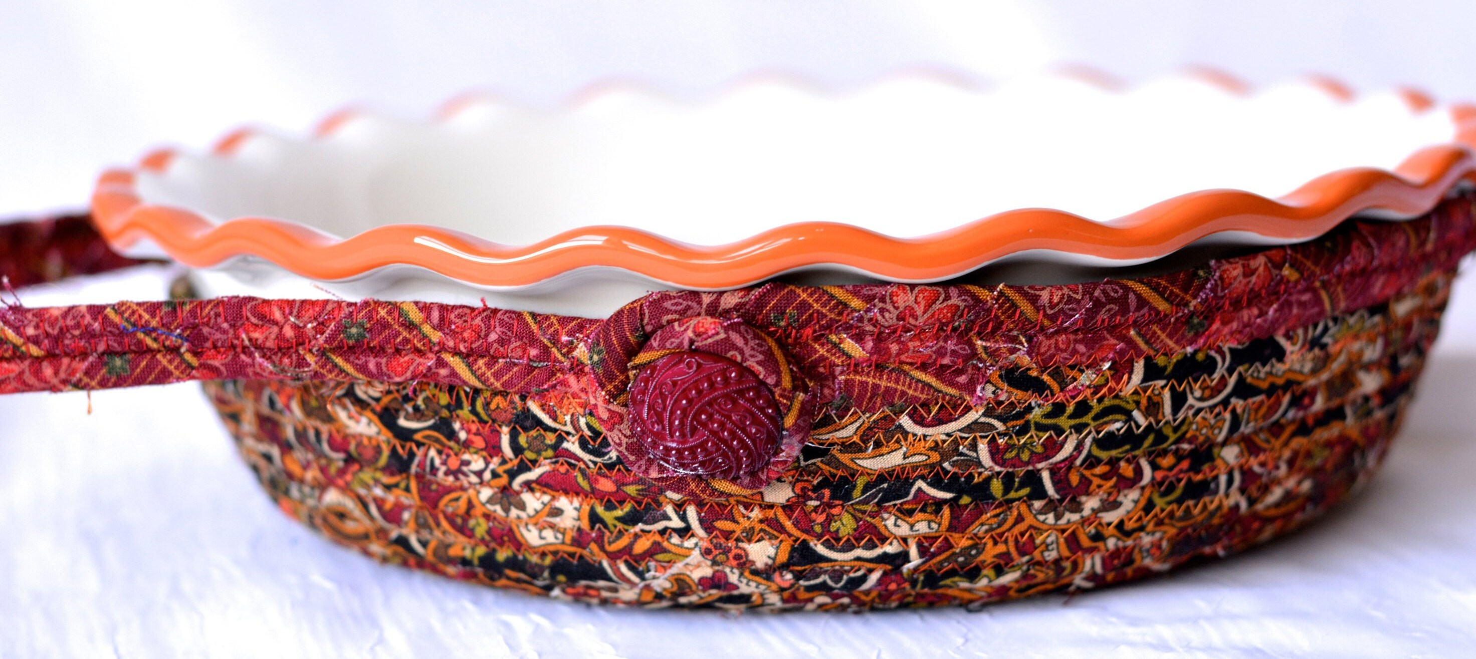 Fall Pie Plate Basket, Pie Cozy, Handmade Cookie Carrier, Dessert Caddy